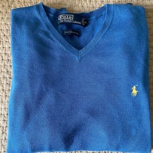 Men’s Pima Cotton V Neck Polo Ralph Lauren Sweater